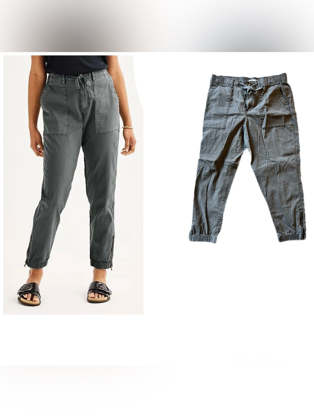Women's Petite Large Sonoma Goods For Life Zip Hem Core Utility Jogger Pants